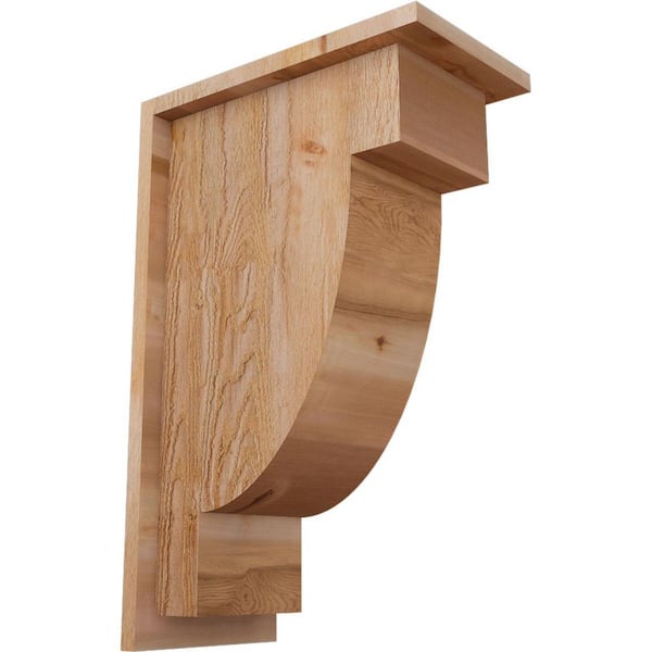 Ekena Millwork 8 in. x 14 in. x 22 in. Western Red Cedar Alpine Rough Sawn Corbel with Backplate