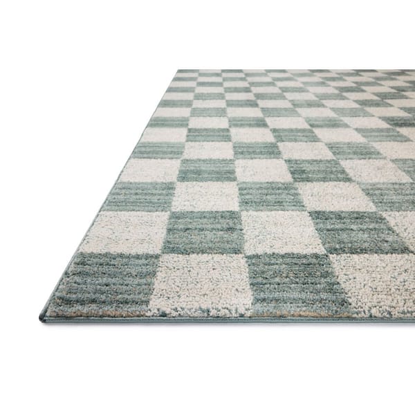 Chris Love Julia Calvin Blue / Ivory 6 ft. 3 in. x 9 ft. 6 in. Contemporary Area Rug