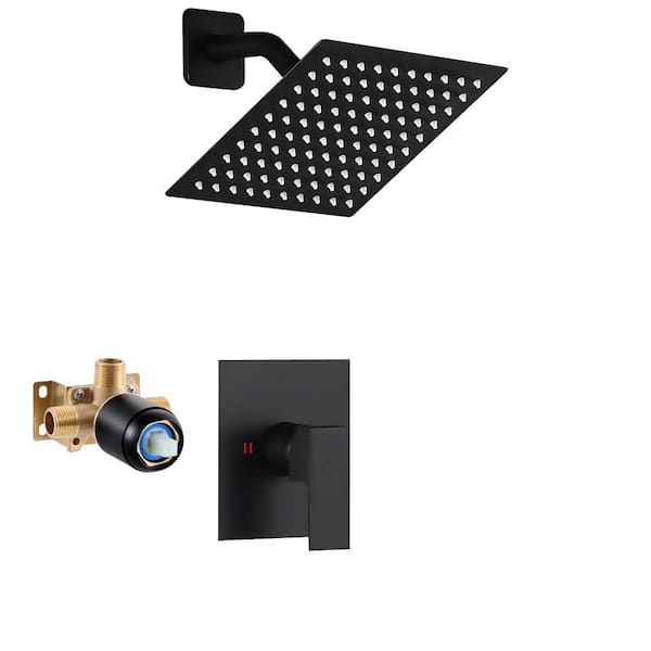 AKLFGN Single Handle 1-Spray Shower Faucet 1.8 GPM with 360 Degree Swivel Rain shower in. Matte Black