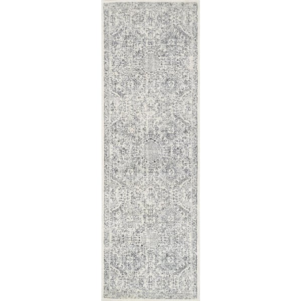 nuLOOM Minta Modern Persian 3 ft. x 10 ft. Gray Runner Rug