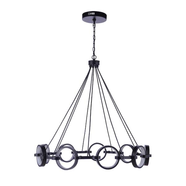 CRAFTMADE Context 9-Light Dimmable Integrated LED Flat Black Ring ...