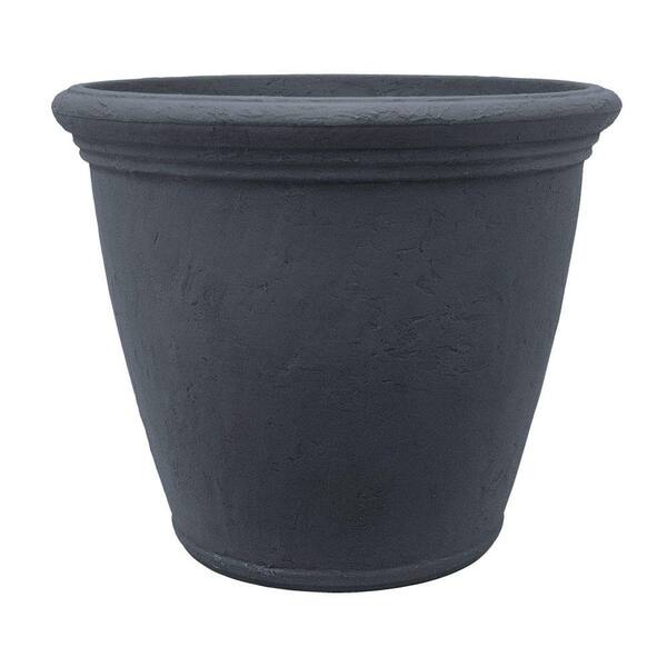 Planters Online 24 in. Dia Charcoal Resin Barcelona Planter