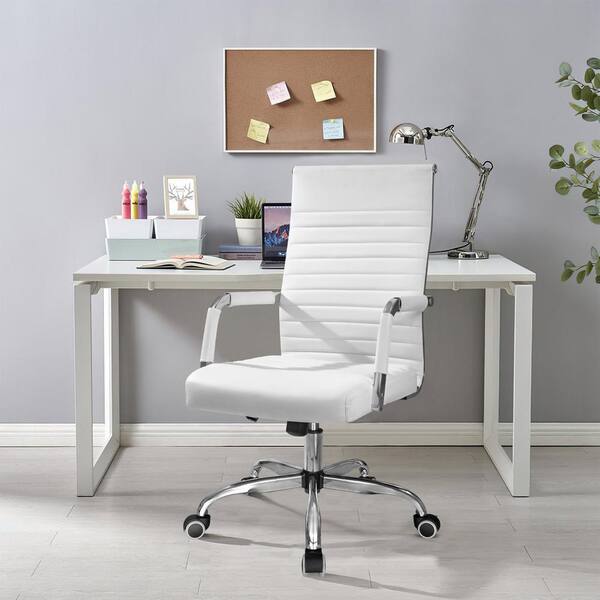 Chair Adjustable White Ribbed Desk Chair Big And Tall Office Chair