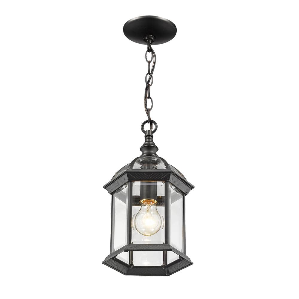 Annex Black Glass Outdoor Mini Pendant Light