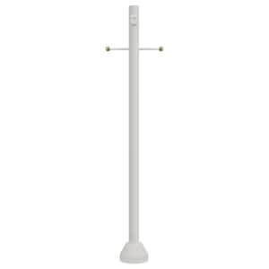 6 ft. White Outdoor Lamp Post with Cross Arm and Grounded Convenience Outlet fits 3 in. Post Top Fixtures
