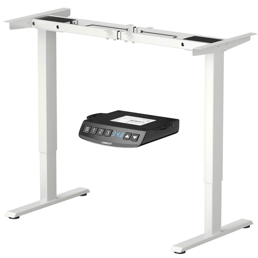 Costway 23 in. White Rectangle Coffee Table Electric Adjustable Standing up  Desk Frame Dual Motor with Controller HW67380US-WH - The Home Depot