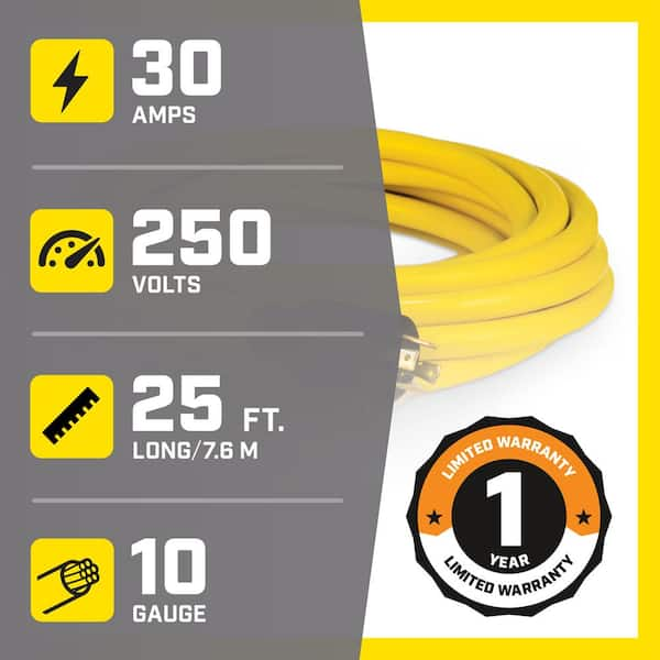 25 ft. 30 Amp 240-Volt Generator Power Cord