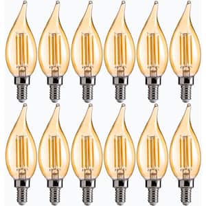 40-Watt Dimmable CA11 E12 LED Candelabra Bulbs, Dimmable LED Chandelier Light Bulbs, 2200K Warm White (12-Pack)