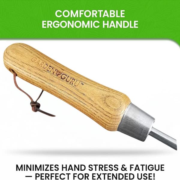 GARDEN GURU 13 in. Eco Dandelion Weeder Tool with Ergonomic Wood