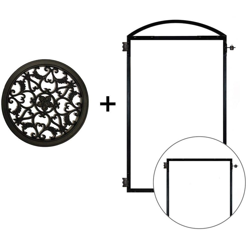 NUVO IRON EZ Install 8-Standard Fence Board Arched Pro Gate Frame with ...