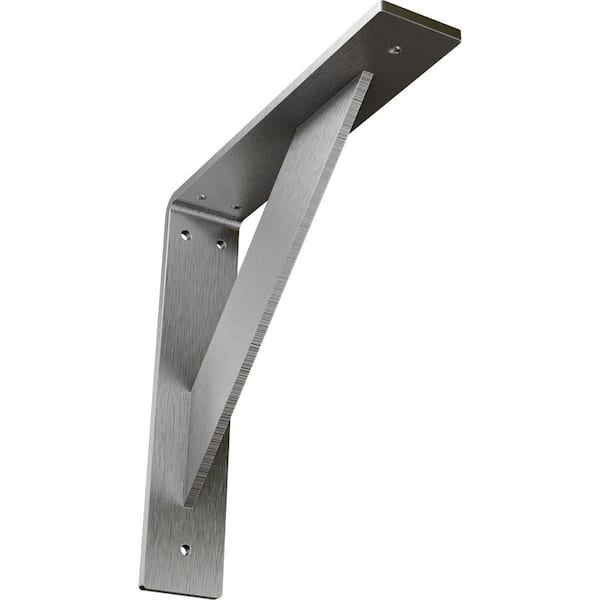 Ekena Millwork 10 in. x 2 in. x 10 in. Stainless Steel Unfinished Metal Traditional Bracket