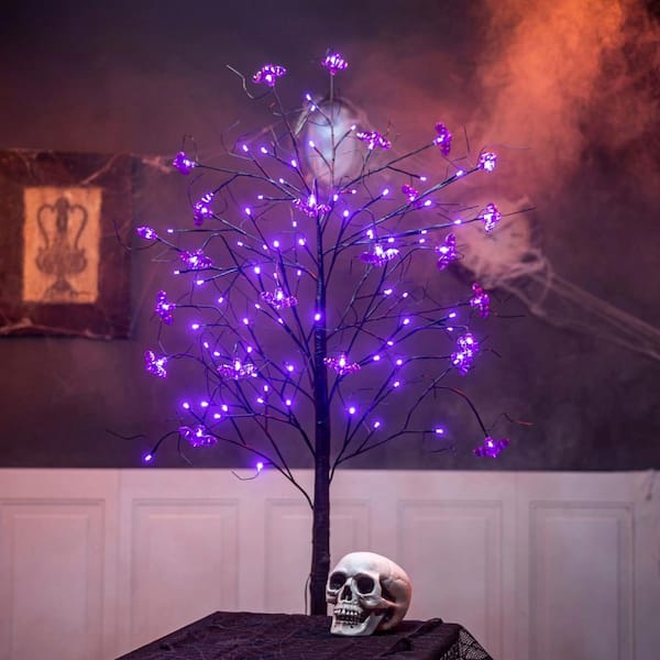 Joiedomi 6 ft. Purple Bat LED Spooky Tree, Indoor Outdoor ...