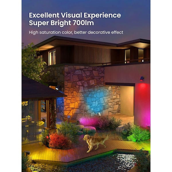 6-Pcs Solar Landscape Spotlights with 63 LEDs, Waterproof , 9 Lighting Modes