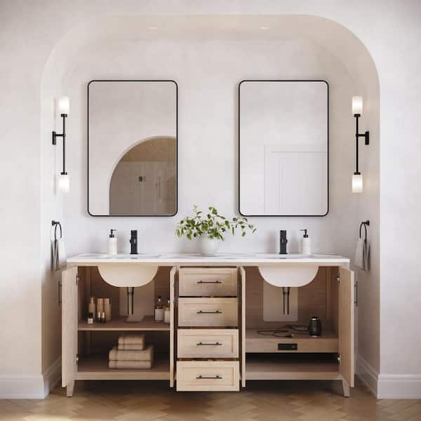 Fresca Silas 72 in. Bath Vanity Cabinet without Top in Vanilla Oak