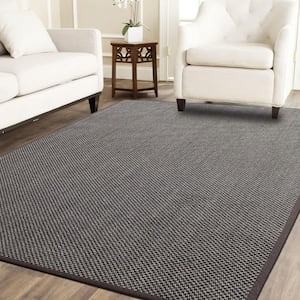 A1HC Brown 5x8 ft. Solid Sisal Fiber Area Rugs with Non-Skid Latex Backing, Rectangle, Dining or Living Room
