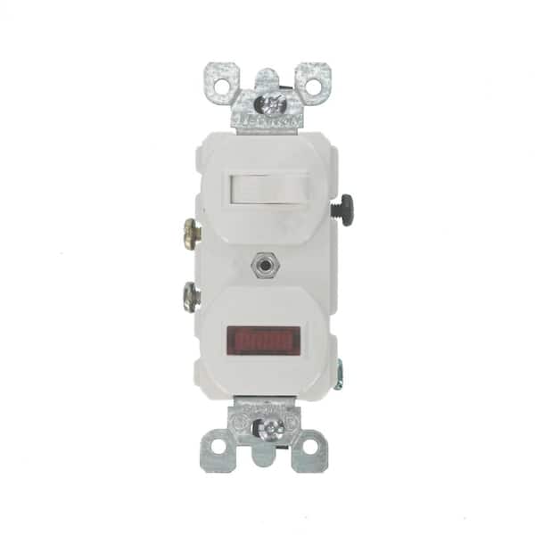 1/25W-125V Combination Switch with Neon Pilot Light, White 1/25W-125V Combination Switch with Neon Pilot Light, White