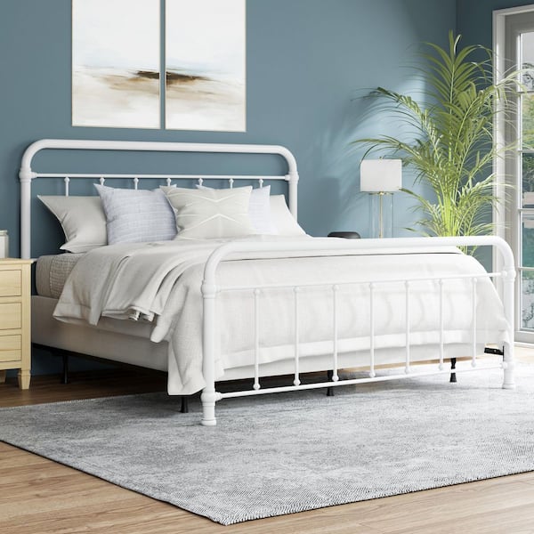Kirkland White King Bed with Bed Frame