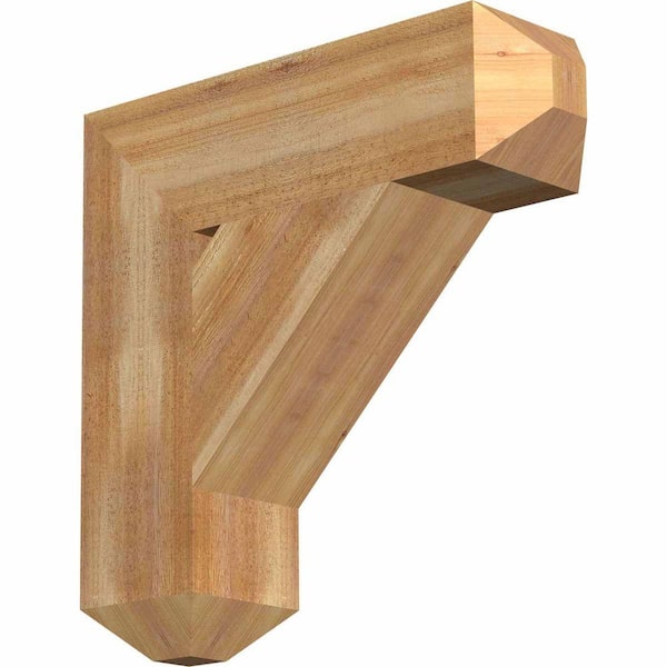 Ekena Millwork 6 in. x 22 in. x 22 in. Western Red Cedar Traditional Craftsman Rough Sawn Bracket