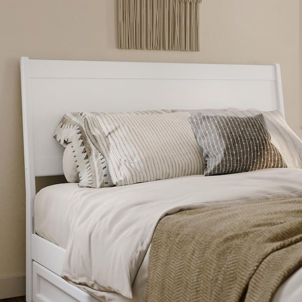White wood panel headboard discount