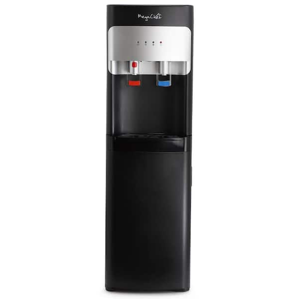 MegaChef Bottom Load Plastic Hot and Cold-Water Dispenser Beverage Serve ware in Black