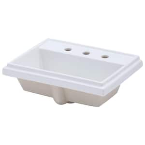 Nameeks Cangas Drop-In Ceramic Bathroom Sink Tecla CAN04011-Two Hole