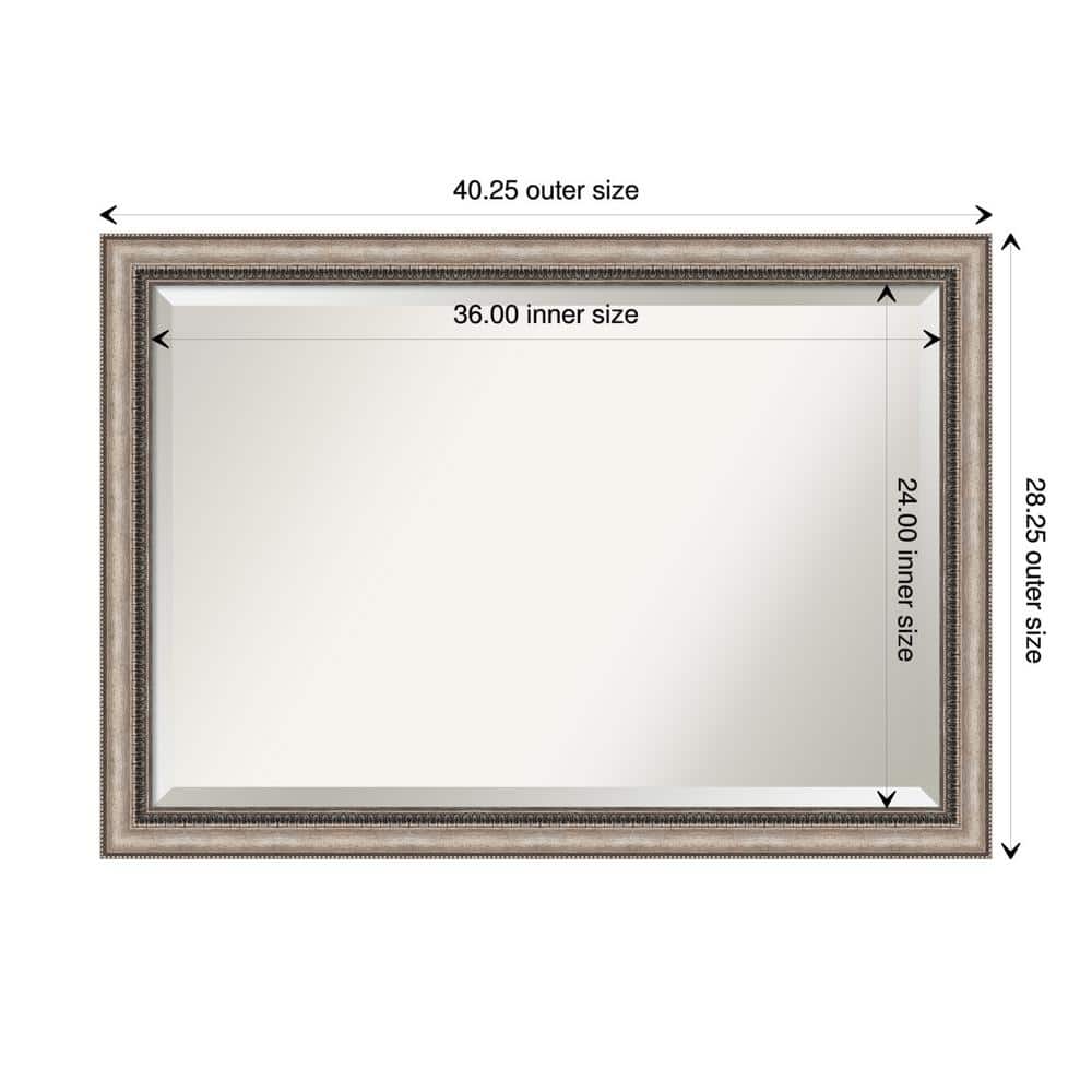 Lyla Ornate Silver and Bronze 40"x28" Traditional Wall Mirror