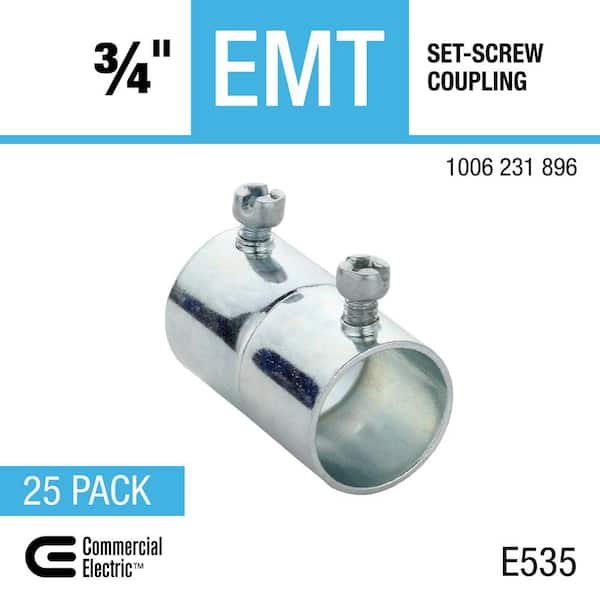 Commercial Electric - 3/4 in. Electrical Metallic Tubing (EMT) Set-Screw Coupling (25-Pack)