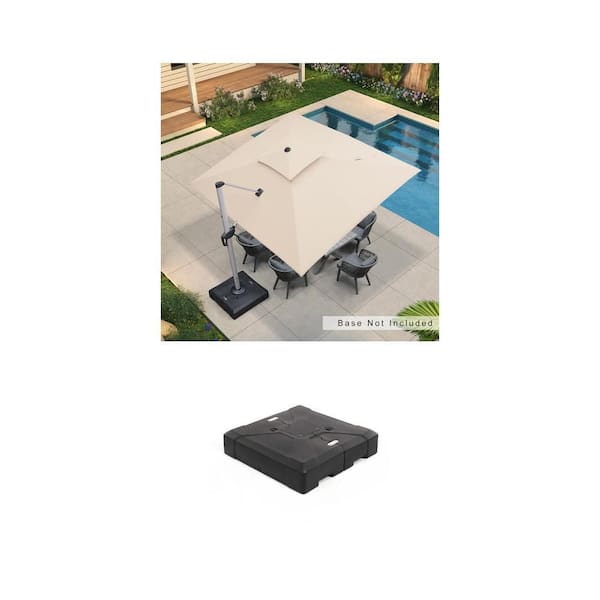 9 ft. x 11 ft. Aluminum Cantilever Patio Umbrella and 220 lbs. Umbrella Base Combo