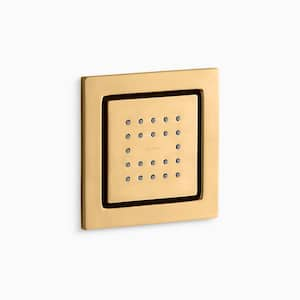 WaterTile Square 22-Nozzle Single-Function Body Spray in Vibrant Brushed Moderne Brass