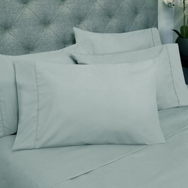 Elegant Comfort 4-Piece White Solid Microfiber California King Sheet Set  V01-CK-White - The Home Depot