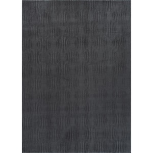 Serenity Dark Gray Solid 5 ft. x 7 ft. Modern Non Skid Soft Indoor Area Rug