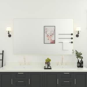 Ruhr 60 in. W x 36 in. H Rectangular Framed Wall Bathroom Vanity Mirror in Brushed Nickel