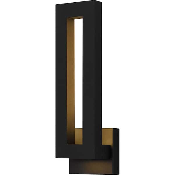 Quoizel Pompeii 18.25 in. Earth Black Outdoor Wall Lantern Sconce