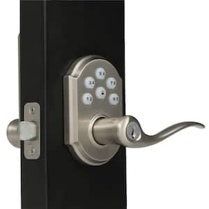 SmartCode Satin Nickel Keypad Electronic Tustin Door Lever Featuring SmartKey Security