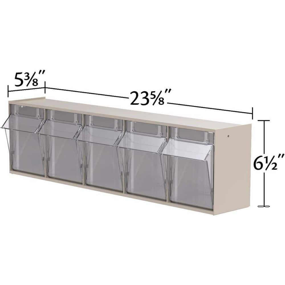 24-Inch Beige Plastic Stackable Lidded Storage Box
