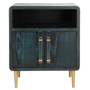Alfie 22.05 in. Indigo Rectangle Wood End Table