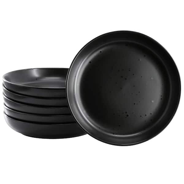 OUR TABLE Landon 16 fl. oz. 7.5 in. Pepper Black Stoneware Pasta Bowl Set of 6