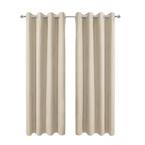 70 in. W x 63 in. L Blackout Curtains with Grommet Top Room Darkening Noise Reducing for Living Room , Beige（1 Panel）