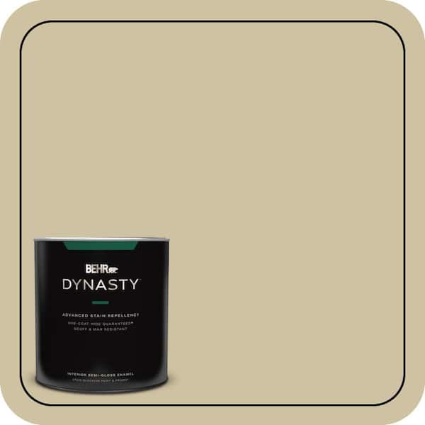 BEHR DYNASTY 1 qt. #S330-3 Seasoned Salt One-Coat Hide Semi-Gloss Enamel Interior Stain-Blocking Paint & Primer