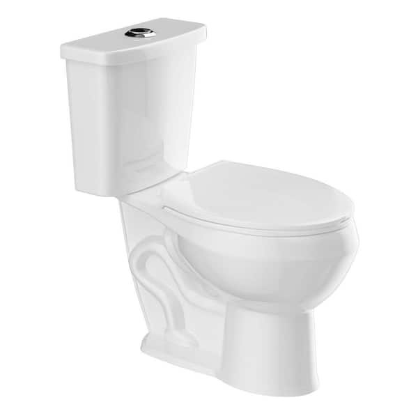 12 in. 2-Piece 1.1/1.6 GPF Water-Efficient Dual Flush Elongated Toilet in Glossy White Soft Closing Seat Included