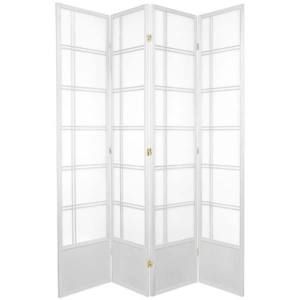 RED LANTERN 7 ft. White 4-Panel Room Divider