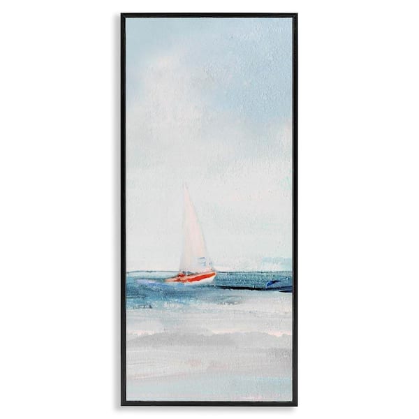 Stupell Industries Sailboat in Distance by Sally Swatland Black Framed ...