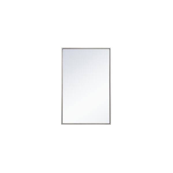 Unbranded Small Rectangle Silver Modern Mirror (18 in. H x 28 in. W)