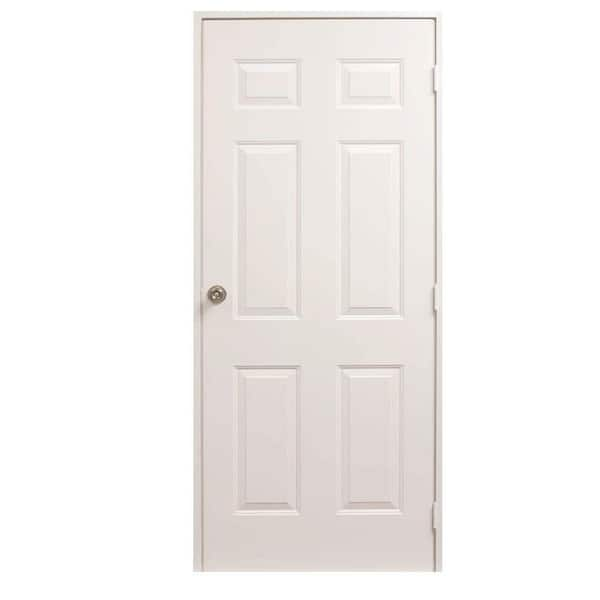 Air Master Windows and Doors 32 in. x 80 in. Excel White Painted 6-Panel Steel Prehung Front Door