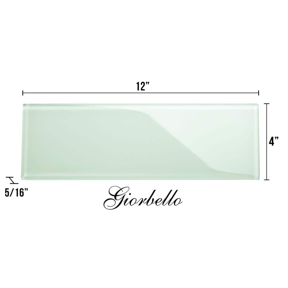 Winter Sage Glossy Glass Subway Wall Tile 4" x 12"