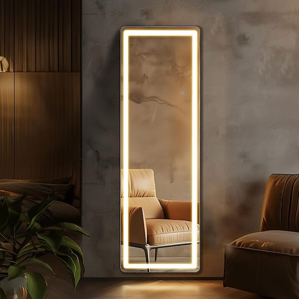 16 in. W x 60 in. H Rectangular Frameless Tilt Wall Bathroom Vanity Mirror in White