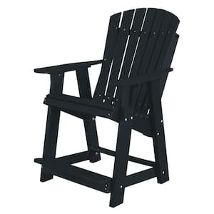 Heritage Black Plastic Outdoor High Adirondack Chair