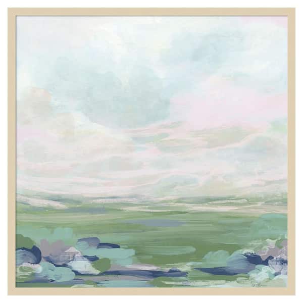 Amanti Art Lavender Scape I by June Erica Vess 33 in. W x 33 in. H. Wood Framed Wall Art Print Framed in Brown