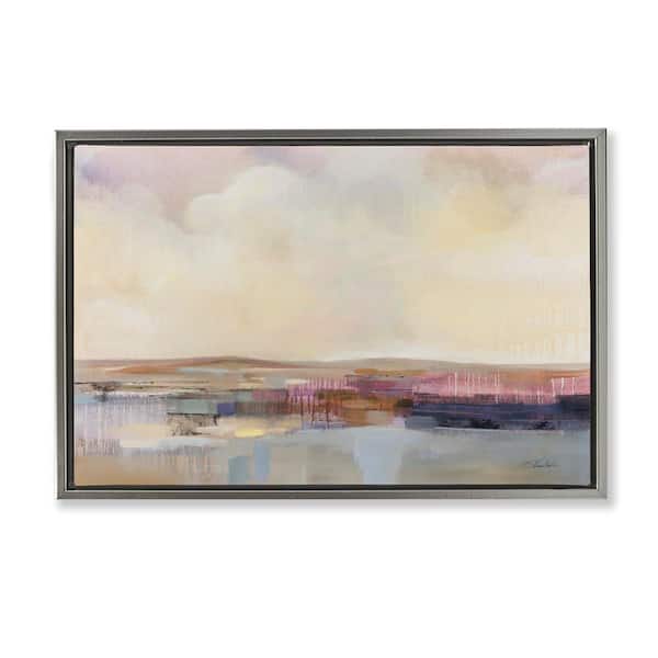 Stupell Industries Billowing Clouds Abstraction by Silvia Vassileva Gray Floater Frame Nature Graphic Art Print 21 in. x 31 in.