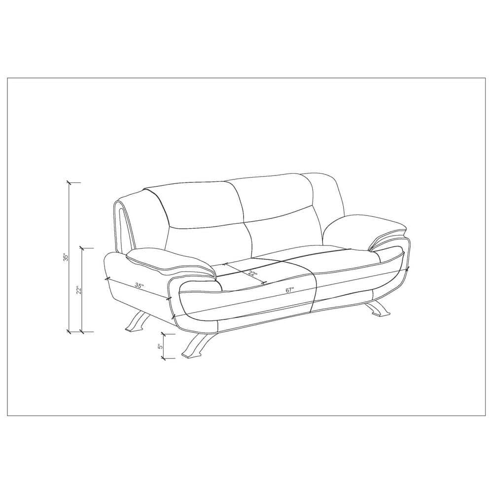 Black Faux Leather Tufted Loveseat with Pillow-top Arms